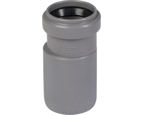 HT-R Reduzierung DN 40 mm / 32 mm Graues HTR-Abflussrohr DN 40x32 für Sanitärinstallationen