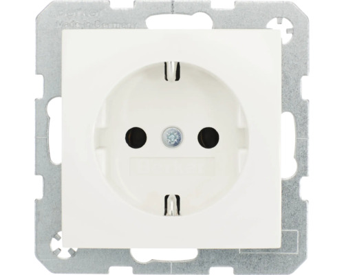 Berker 47438989 Steckdose S1 polarweiß glänzend Berker Steckdose mit Rahmen