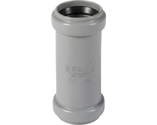 HT-U Überschiebmuffe DN 32 mm Graues HTU DN 32 Rohr zur Abwasserinstallation