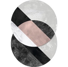 Zwei runde abstrakte Dekorationselemente mit Marmor-, Stein- und Streifenmustern