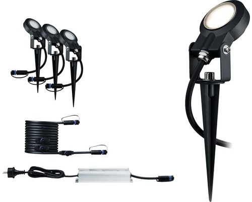 Gartenstrahler Set mit Erdspieß, Kabel und Stecker
