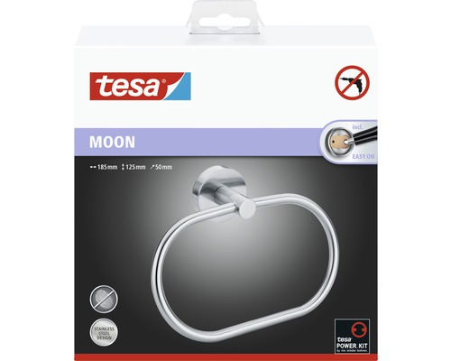 Tesa Moon Handtuchring aus Edelstahl, inklusive Befestigungsmaterial
