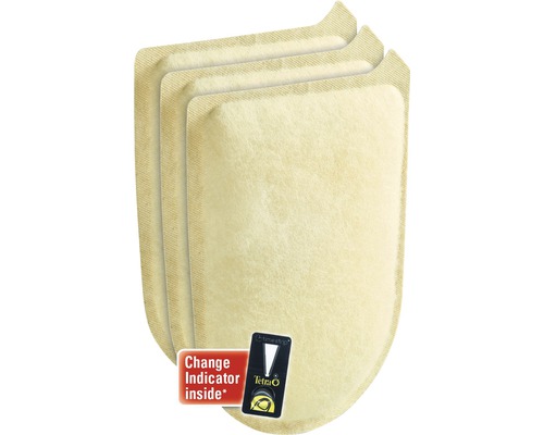 Drei Tetra Filtermedien mit Wechselindikator