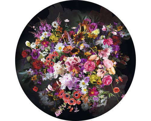 Glasbild rund Blumenstrauß I Ø 20 cm GLR031