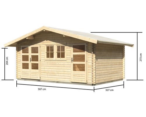 Holzgartenhaus mit Abmessungen