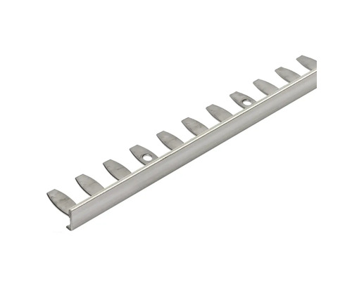 Winkel-Abschlussprofil Durosol edelstahl poliert 250 cm Höhe 10 mm Metallrasenkante mit Erdankern zur Gartengestaltung