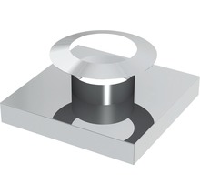 Edelstahlrohr-Manschette auf quadratischer Platte