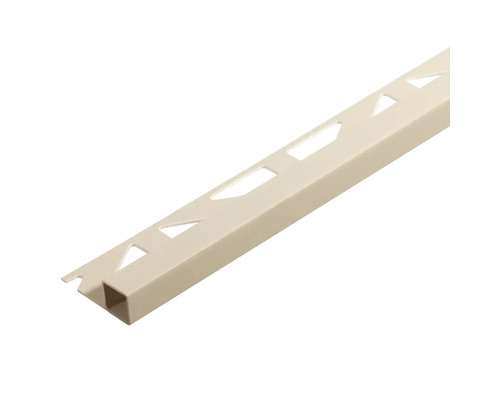 Quadrat-Abschlussprofil Squarline PVC jasmin 250 cm Höhe 11 mm Fliesenabschlussprofil aus Kunststoff mit Aussparungen