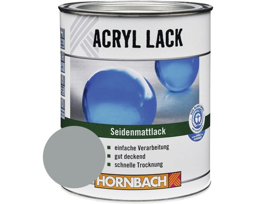 HORNBACH Buntlack Acryllack seidenmatt silbergrau 750 ml