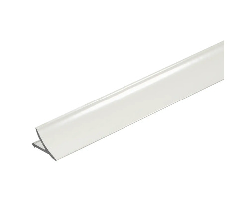 Anschlussprofil T-Cove Aluminium weiß 250 cm Höhe 12 mm Kunststoff Eckprofil für den Innenbereich