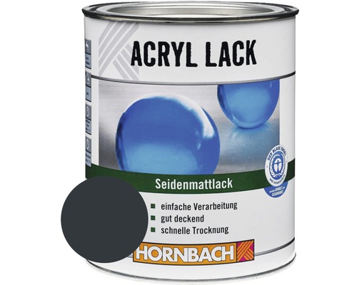 HORNBACH Buntlack Acryllack seidenmatt anthrazitgrau 2 l