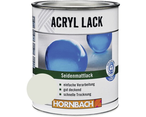 HORNBACH Buntlack Acryllack seidenmatt lichtgrau 750 ml Acryllack Dose seidenmatt mit Hornbach Logo
