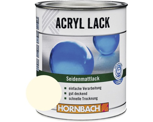 HORNBACH Buntlack Acryllack seidenmatt cremeweiß 375 ml
