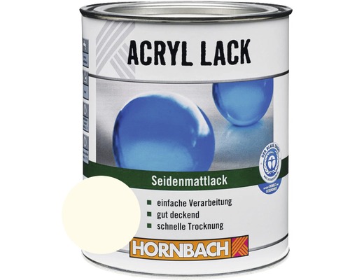 HORNBACH Buntlack Acryllack seidenmatt reinweiß 2 l