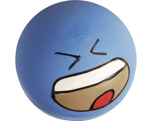 Katzenspielzeug Karlie Latex Snatchy Ball Ø 4,2 cm zufällige Farbauswahl Blauer Ball mit aufgemaltem Gesicht