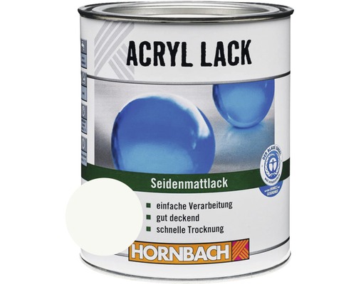HORNBACH Buntlack Acryllack seidenmatt barytweiß 375 ml