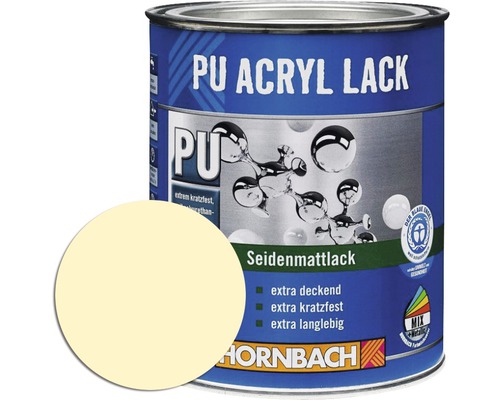 HORNBACH Buntlack PU Acryllack seidenmatt RAL 1015 hellelfenbein 125 ml-0