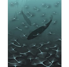 Illustration von Fischen zwischen Blättern