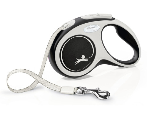 Hundeleine flexi Comfort Gurt Gr. S bis 15 kg 5 m schwarz Flexi Rollleine mit Gurtband und Karabinerhaken für Hunde