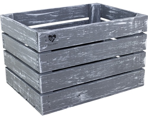 Graue Holzkiste zur Aufbewahrung