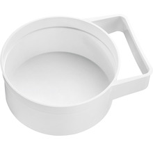 Weißer Kunststoff-Mörtelkübel mit Griff