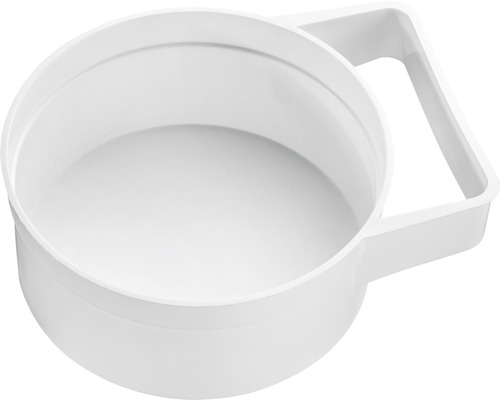 Weißer Kunststoff-Mörtelkübel mit Griff
