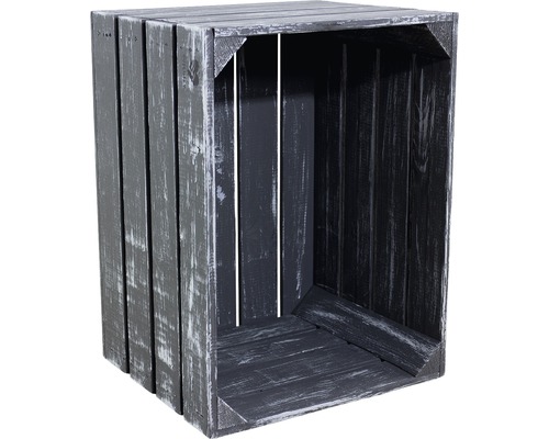 Holzkiste in dunkler Optik für Aufbewahrung und Dekoration