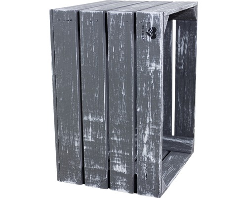 Graue Holzkiste zur Aufbewahrung