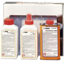 Reiniger Set für Naturstein mit Grundreiniger, Fleckenentferner und Öl