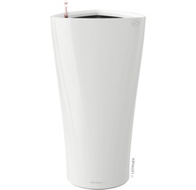 Weißer Pflanzkübel mit Wasserstandsanzeige