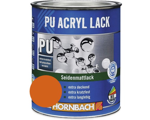 HORNBACH Buntlack PU Acryllack seidenmatt inesitorange 750 ml