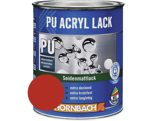 HORNBACH Buntlack PU Acryllack seidenmatt RAL 3000 feuerrot 750 ml