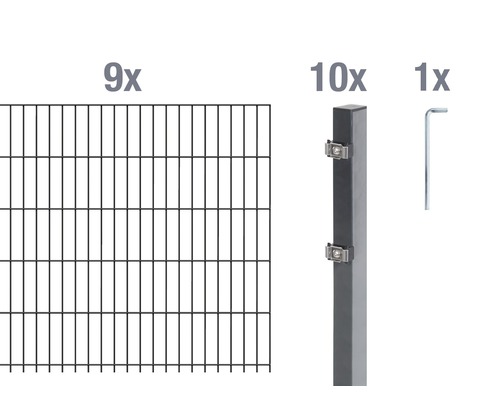 Doppelstabmatten-Set ALBERTS Typ 6/5/6 1800 x 120 cm anthrazit