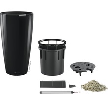 Pflanzvase Lechuza Rondo Ø 40 cm H 75 cm schwarz inkl. Erdbewässerungsystem Pflanzeinsatz Substrat Wasserstandsanzeiger