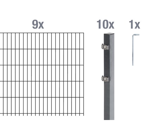 Doppelstabmatten-Set ALBERTS 6/5/6 1800 x 100 cm anthrazit-0