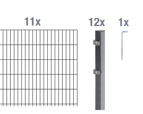 Doppelstabmatten-Set ALBERTS Typ 6/5/6 2200 x 120 cm anthrazit