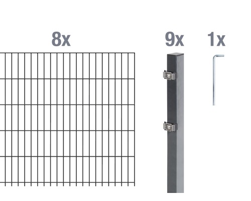 Doppelstabmatten-Set ALBERTS 6/5/6 1600 x 100 cm anthrazit