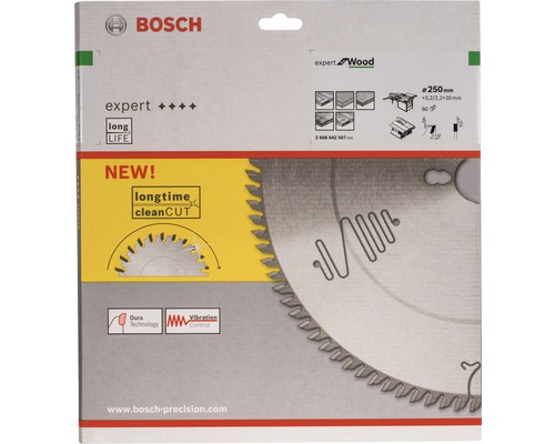Bosch Expert Wood Kreissägeblatt, 250 Millimeter Durchmesser