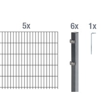 Doppelstabmatten-Set 6/5/6 1000x120 cm antrazit-thumb-0