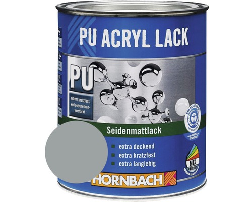 HORNBACH Buntlack PU Acryllack seidenmatt RAL 7001 silbergrau 2 l