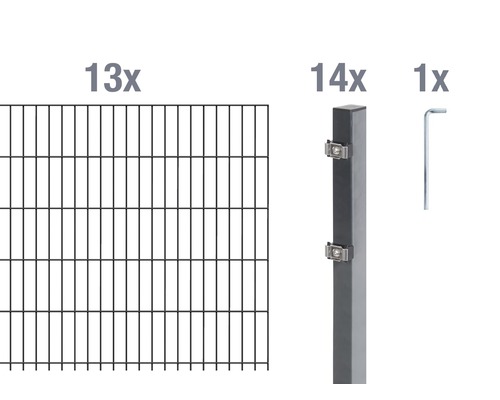 Doppelstabmatten-Set ALBERTS 6/5/6 2600 x 100 cm anthrazit