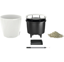 Blumentopf Lechuza Classico LS Ø 35 x H 33 cm weiß inkl. Erdbewässerungsystem Pflanzeinsatz Substrat Wasserstandsanzeiger