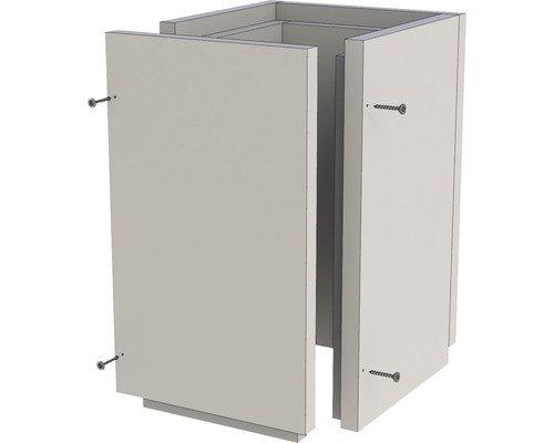 Furado F Schachtelement 500mm lose/verschraubt I24x24cm A34x34cm Montierter Unterschrank mit Schrauben