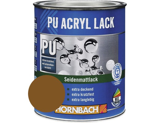 HORNBACH Buntlack PU Acryllack seidenmatt RAL 8003 lehmbraun 125 ml