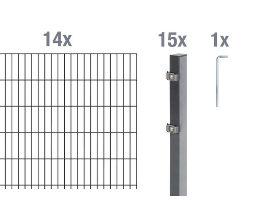 Doppelstabmatten-Set ALBERTS 6/5/6 2800 x 100 cm anthrazit