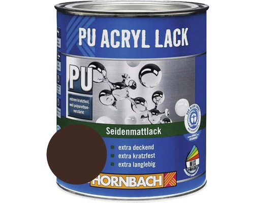 HORNBACH Buntlack PU Acryllack seidenmatt RAL 8017 schokobraun 375 ml