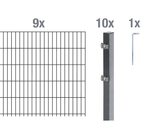 Doppelstabmatten-Set ALBERTS 6/5/6 1800 x 80 cm anthrazit