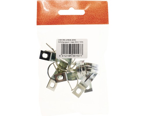 OBO 60420G Befestigungsschelle 1-lappig 20 mm 10 Stück 1003208 Rohrschelle, 20 mm, 10 Stück Packung