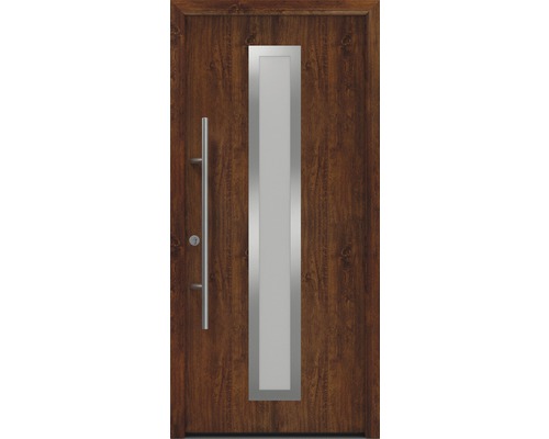 Haustür EcoStar ISOPRO Secur IPS 700S 1100 x 2100 mm Links dark oak inkl. Beschlag-Set,Edelstahl Stangengriff,Sicherheitsprofilzylinder mit 5 Schlüsseln