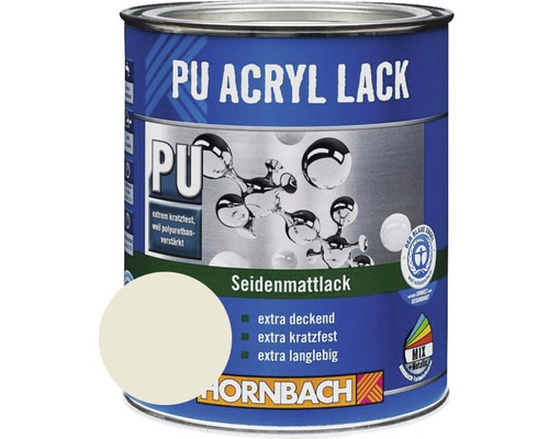 HORNBACH Buntlack PU Acryllack seidenmatt RAL 9002 grauweiß 750 ml